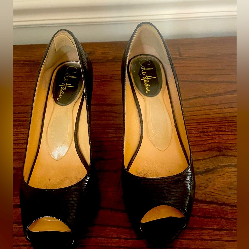Cole Haan open toe pumps